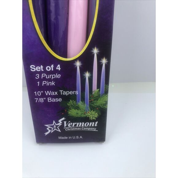 Advent Candles 3Purple & 1 Pink - 10" Taper Candles - Made in USA - Picture 4 of 13